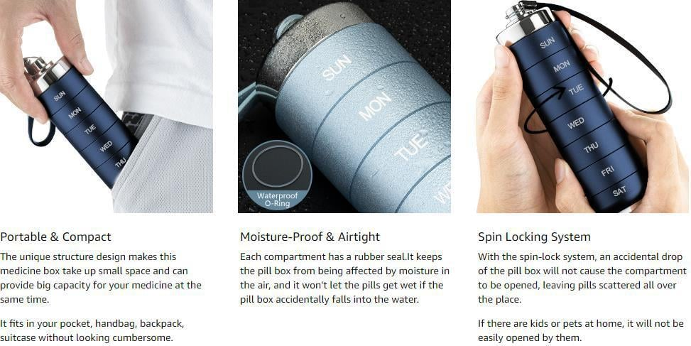 ๐ LIMITED OFFER 50% OFF โ Shop Now! ๐งณ๐Metal Travel Pill Organizer