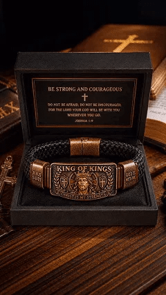 ✝️ King of Kings Faith Bracelet – Adjustable Christian Wristband Gift