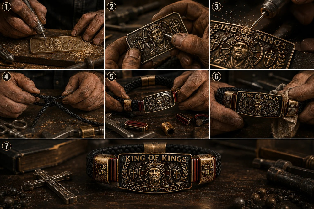 ✝️ King of Kings Faith Bracelet – Adjustable Christian Wristband Gift