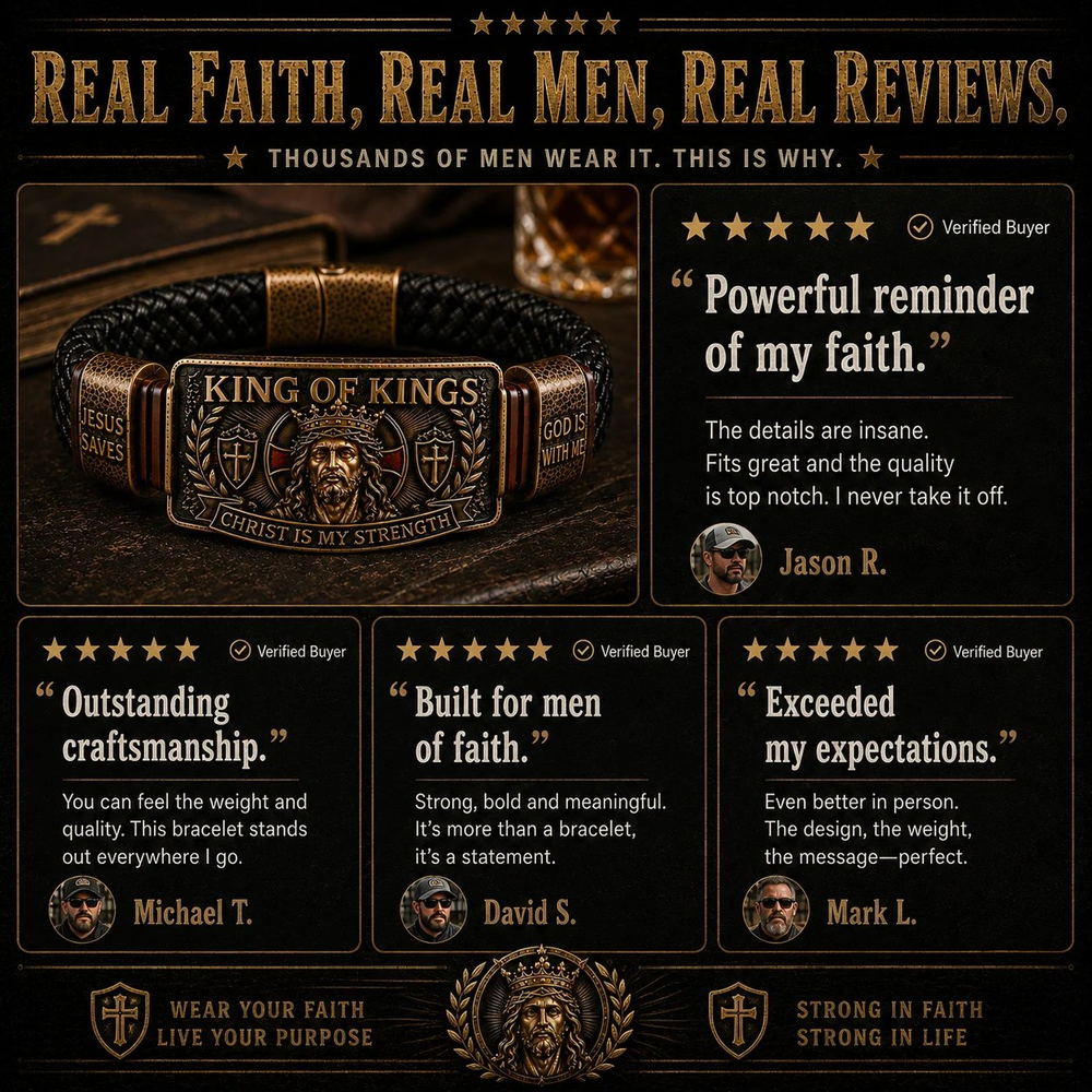 ✝️ King of Kings Faith Bracelet – Adjustable Christian Wristband Gift