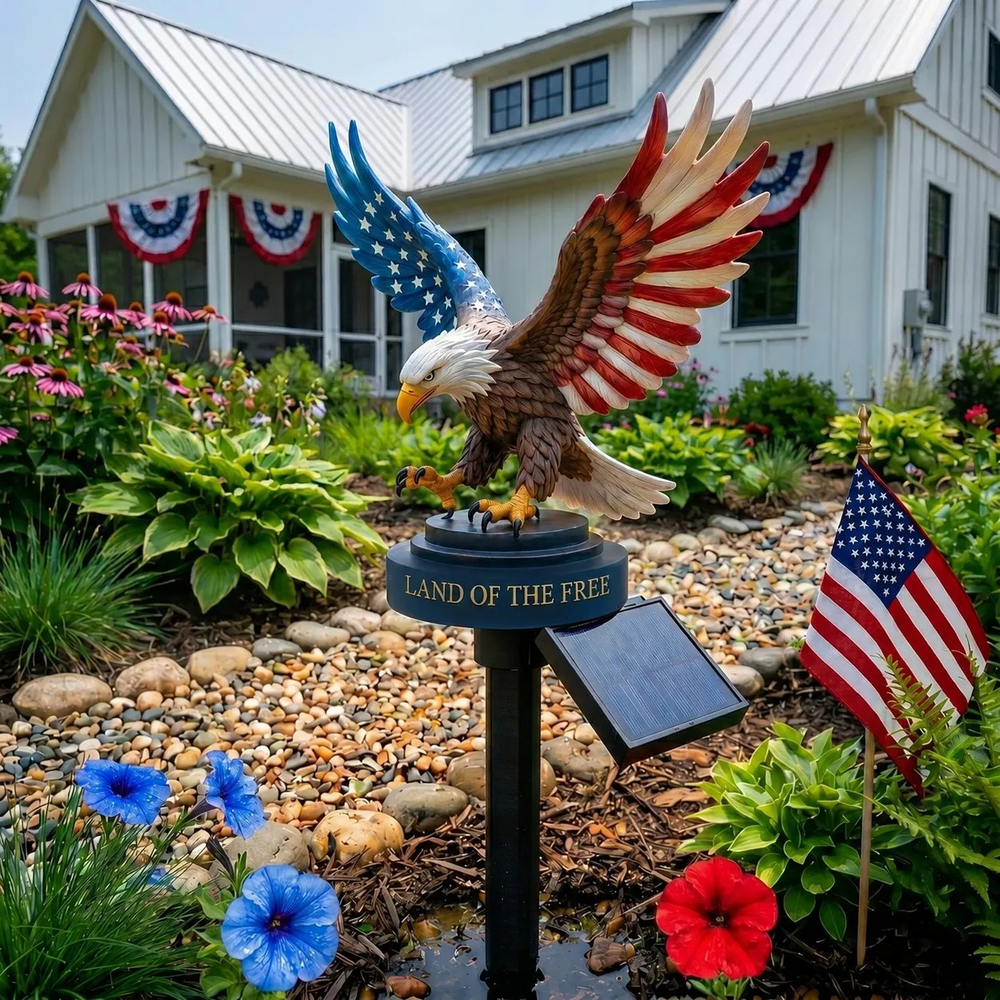 π₯LAST DAY 50% OFF β Solar Eagle Garden Light β A Glowing Tribute to American Freedom