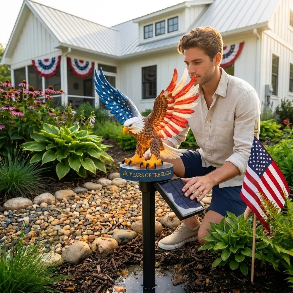 π₯LAST DAY 50% OFF β Solar Eagle Garden Light β A Glowing Tribute to American Freedom