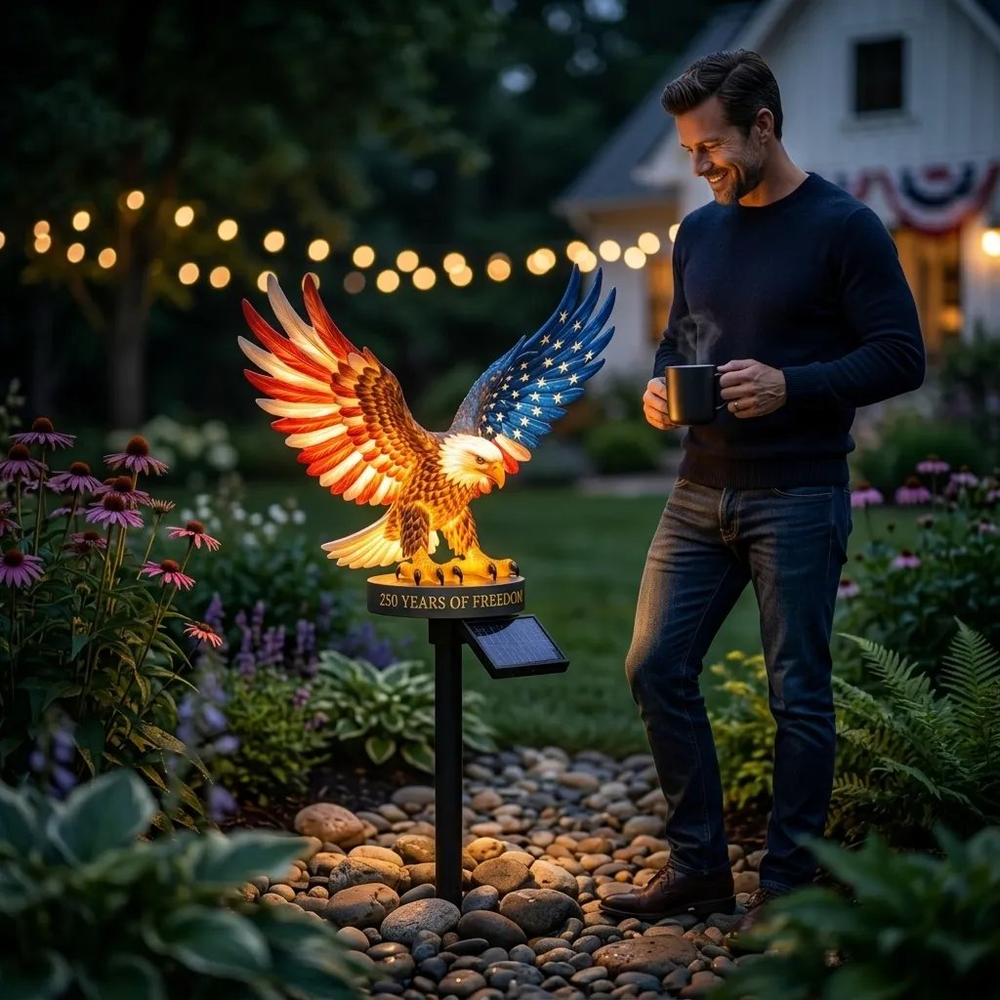 π₯LAST DAY 50% OFF β Solar Eagle Garden Light β A Glowing Tribute to American Freedom